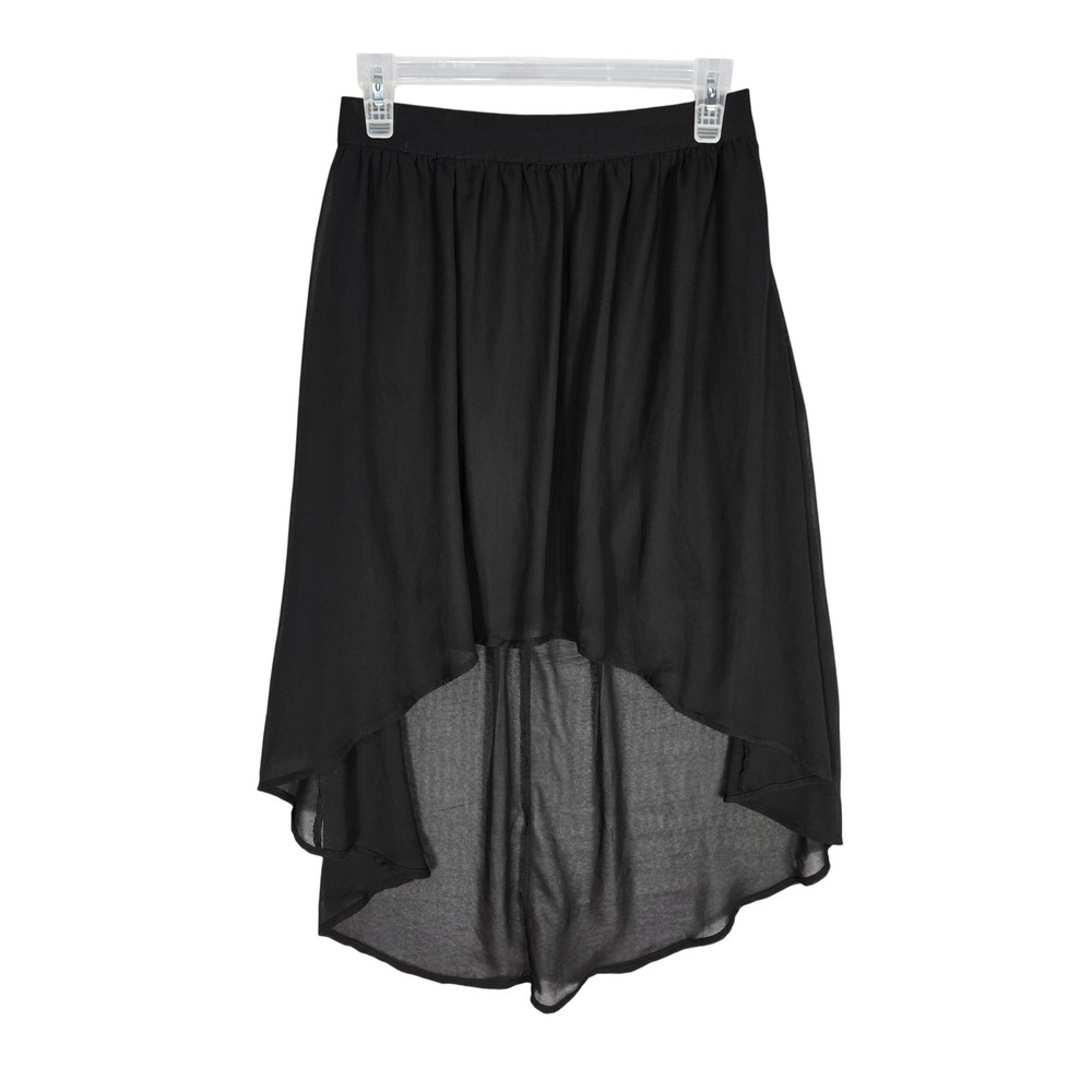 Forever 21 Xxi Skirt Womens S High-Low Black Chiffon Lined Sheer Goth Punk